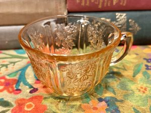 Beautiful Depression Glass Light Pink Tea Cup (S873)  ~ 50% off with vintage coupon