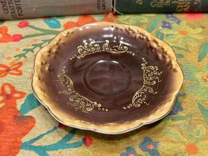 Classy Little Brown Saucer with Gold designs (S880) ~ 50% off with vintage coupon