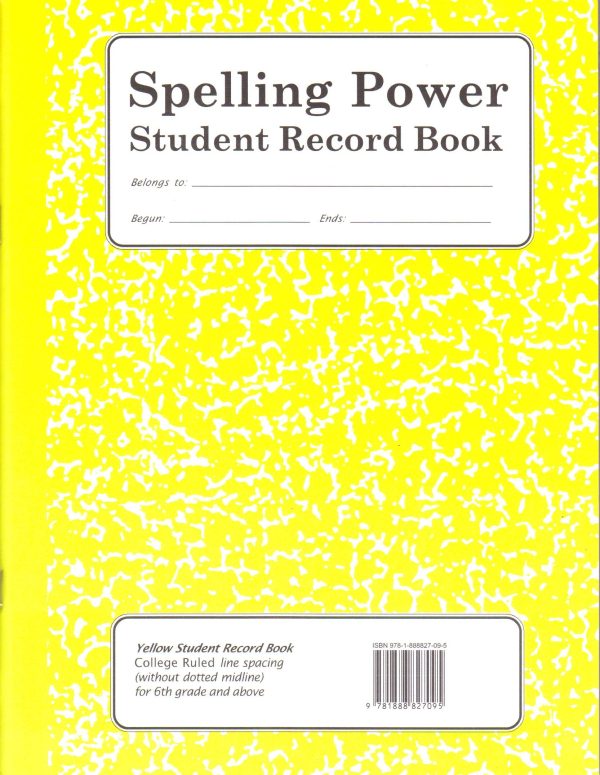 Spelling Power Student Record Book: Yellow [Paperback] Beverly Adams-Gordon
