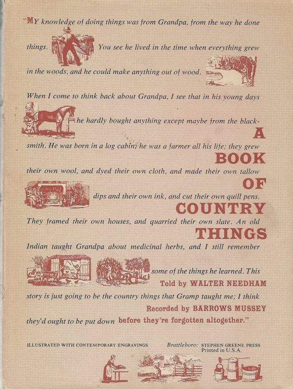 A Book of Country Things [Hardcover] Mussey, Barrows (From telling of Walter Needham), Illustrated by MacLean, Robert