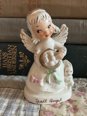 Vintage April Angel Figurine ~ 50% off with vintage coupon (S924)