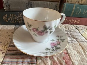 Sweet Rose Teacup with Saucer - Light Pink Rose ~ 50% off with vintage coupon (S931)