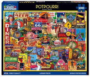 Potpourri (1000 Pieces) White Mountain Puzzles - Made in USA