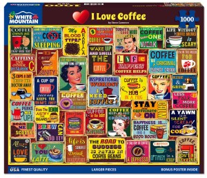 I Love Coffee (1000 Pieces) White Mountain Puzzles - Made in USA