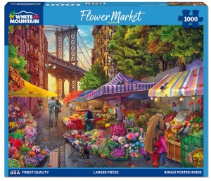 Flower Market (1000 Pieces) White Mountain Puzzles - Made in USA
