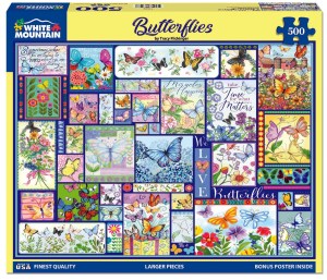 Butterflies (500 Pieces) White Mountain Puzzles - Made in USA