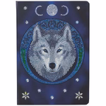 Crystal Art Notebook Kit: Lunar Wolf