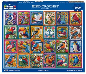 Bird Crochet (1000 Pieces) White Mountain Puzzles - Made in USA