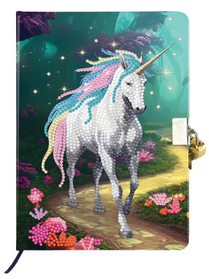 Crystal Art Unicorn Stroll DIY Diary with Lock & Keys