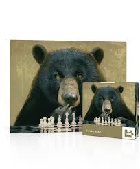 Chess Bear Mini Puzzle (100 Pieces) New York Puzzle Co. - Made in USA