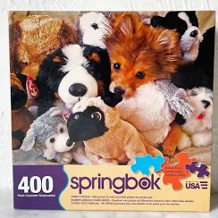 Playtime Puppies Family Puzzle(400 Piece) (3 sizes of puzzle pieces) by Springbok - Made in USA