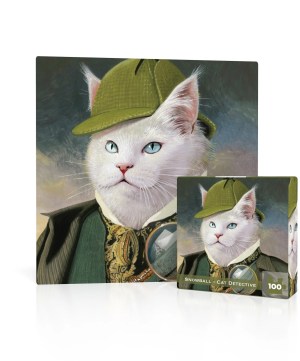 Snowball Cat Detective Mini Puzzle (100 Pieces) New York Puzzle Co. - Made in USA