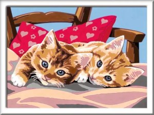 CreArt by Ravensburger ~  Paint-by-Number Two Cuddly Cats