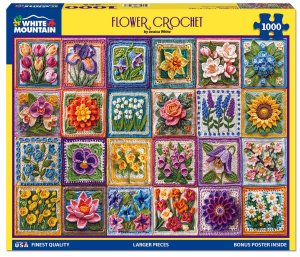 Flower Crochet (1000 Pieces) White Mountain Puzzles - Made in USA