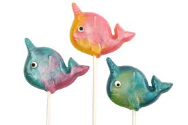 Glitter Swirl Narwhal Lollipops  (Assorted Colors)x
